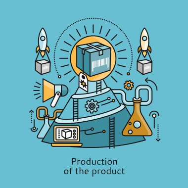Production of Product Icon Flat Design Concept