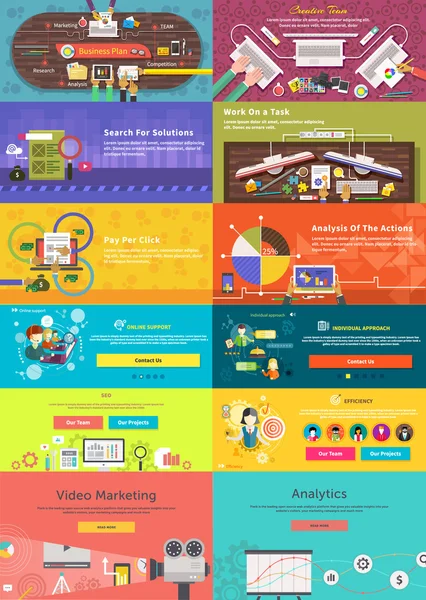 Set of Banner Concept Pay Per Click, Business Plan