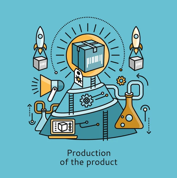 Production of Product Icon Flat Design Concept