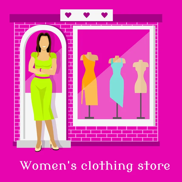 Woman Clothing Urban Store Design — ストックベクタ