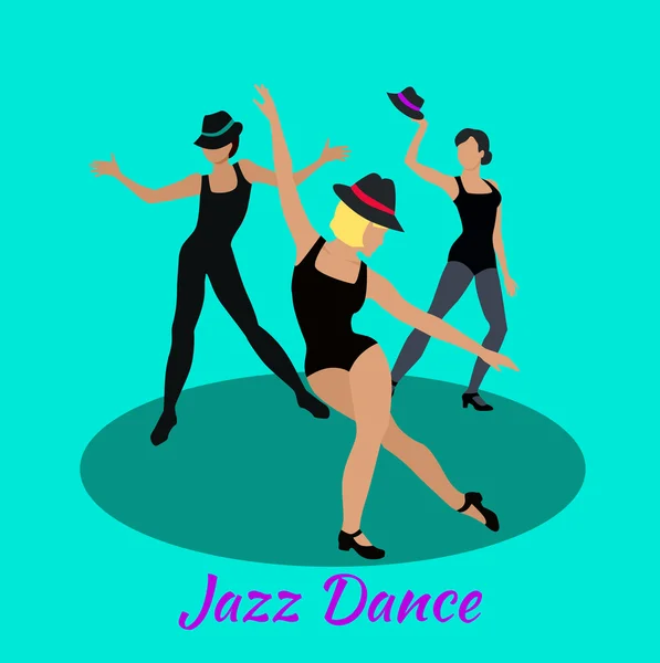 Jazz Dance Concept Flat Design — Stockový vektor