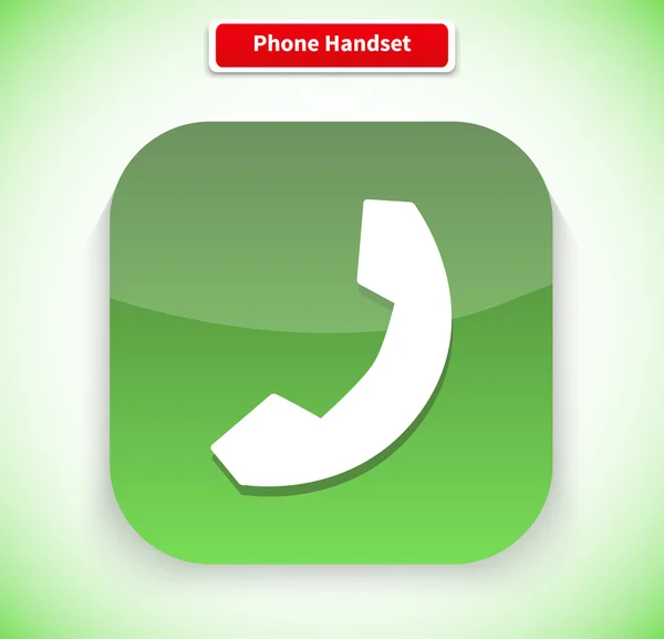 Phone Handset App Icon Flat Style Design — Stok Vektör