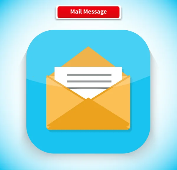 Mail Message App Icon Flat Style Design — Stok Vektör