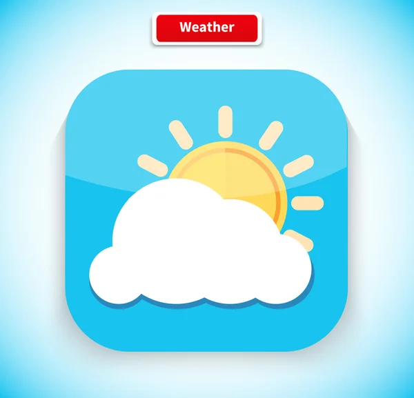 Weather App Icon Flat Style Design — Stock Vector