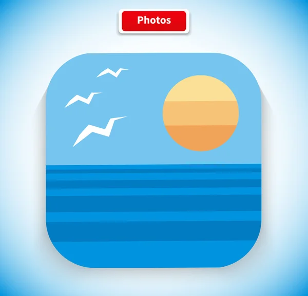 Photo App Icon Flat Style Design — Stock vektor