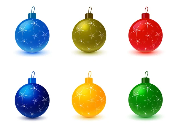 Conjunto de bolas coloridas de árvore de Natal —  Vetores de Stock