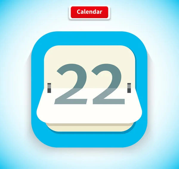 Calendar App Icon Flat Style Design — Stock Vector