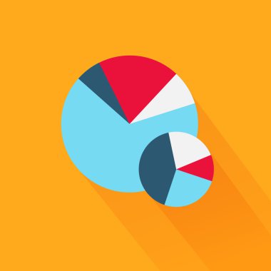 Pie Chart Flat Sign Design Concept