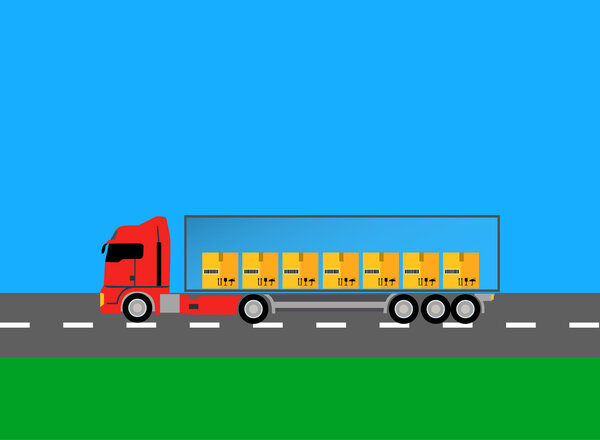 Trucks Lorry Icon Design Style Flat