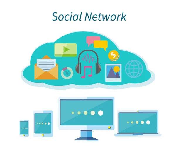 Concetto di social network — Vettoriale Stock