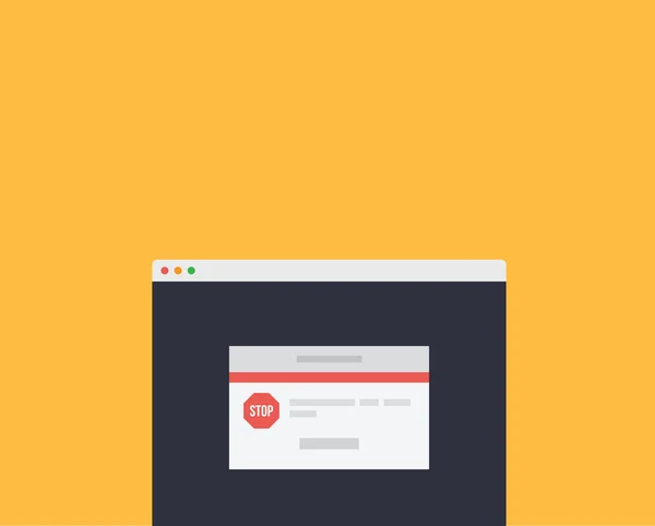 Web Page Message Stop Sign Window — Wektor stockowy