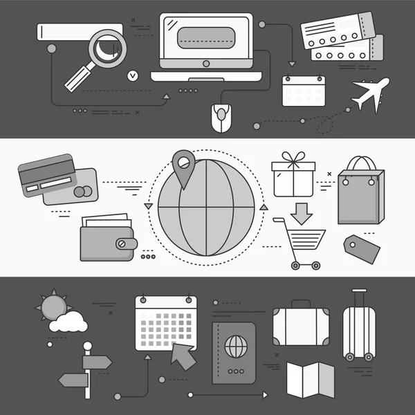 Бронирование и бронирование билетов онлайн — стоковый вектор