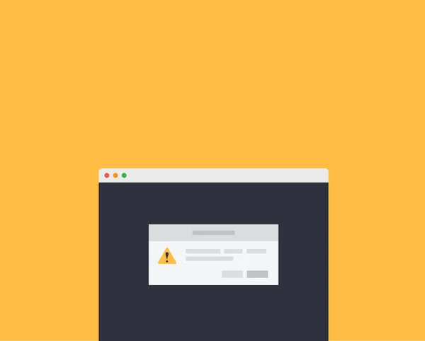 Página Web Mensaje Ventana de Exclamación — Vector de stock
