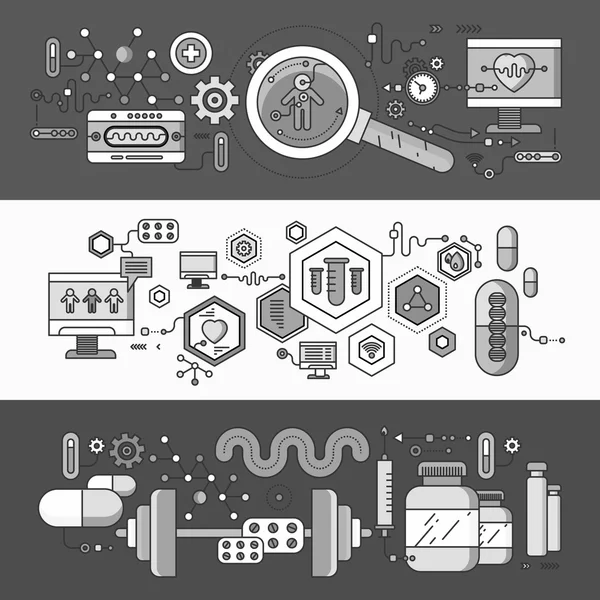 Estudio conceptual de la medicina humana — Archivo Imágenes Vectoriales