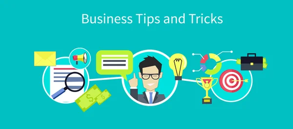 Business Tips and Tricks Design — Stock Vector