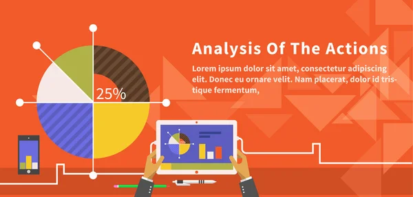 Analyse der Aktionen Infografik — Stockvektor