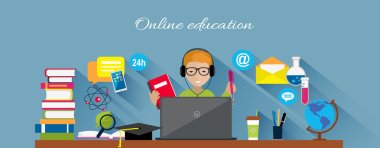 Online Education Flat Design Concept
