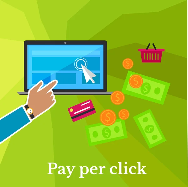 Poster pay per click — Vettoriale Stock