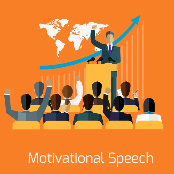 Diseño del concepto de discurso motivacional — Vector de stock