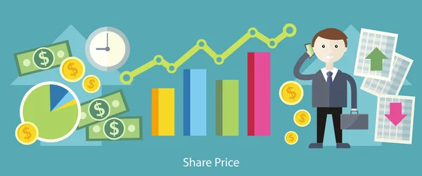 Diseño de concepto de intercambio de precios de acción — Vector de stock