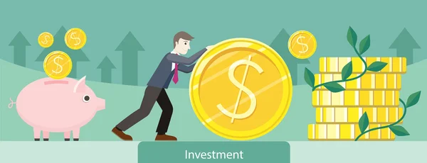 Investment Money Coin Gold Design — Stockvector