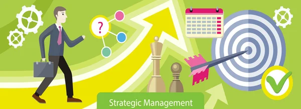 Strategic Management Design Flat — Stock vektor