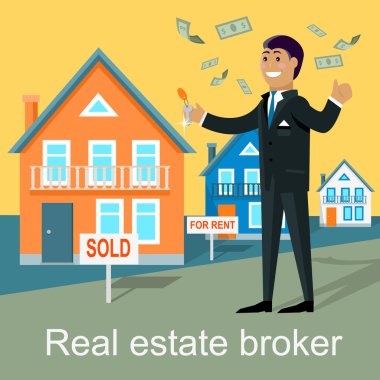 Emlak komisyoncusu tasarımı düz