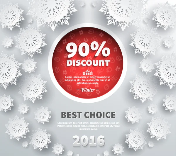 Winter Discount Best Choice Design Flat — Stockový vektor