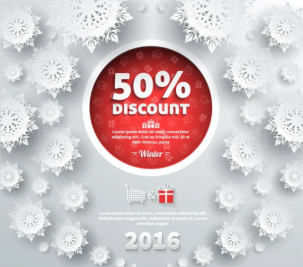 Winter Discount Best Choice Design Flat — Stockový vektor