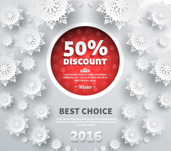 Winter Discount Best Choice Design Flat — Stock Vector