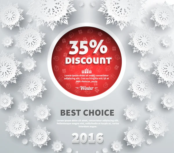 Winter Discount Best Choice Design Flat — Stock Vector