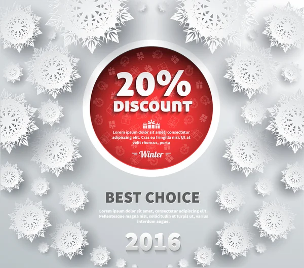 Winter Discount Best Choice Design Flat — Stockový vektor