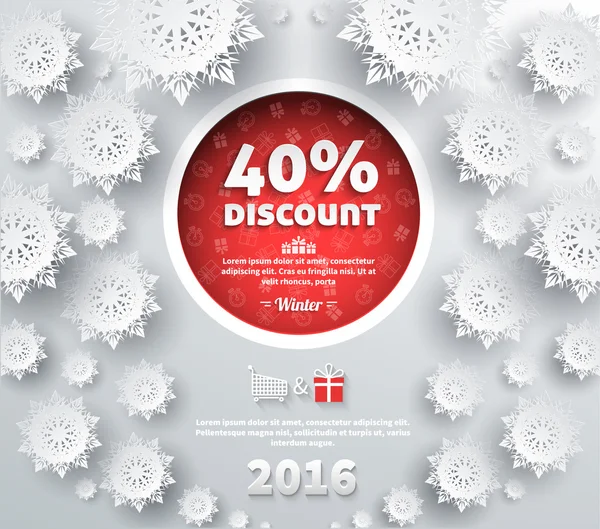 Winter Discount Best Choice Design Flat — 图库矢量图片