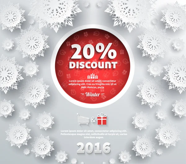 Winter Discount Best Choice Design Flat — Stockový vektor