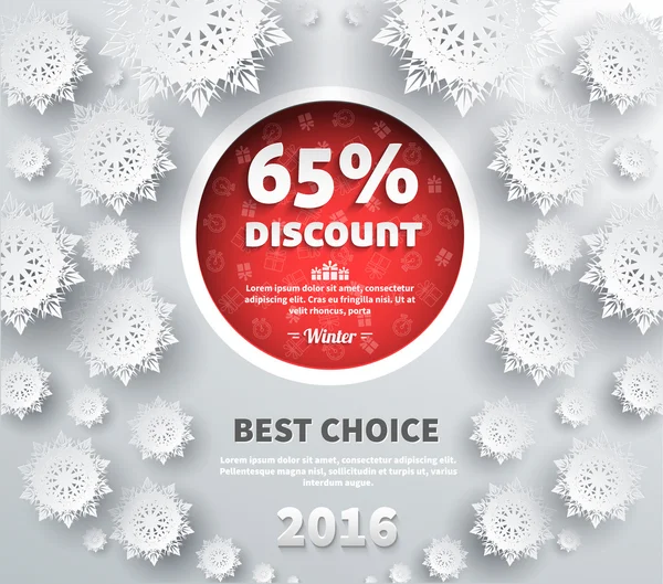 Winter Discount Best Choice Design Flat — Stock Vector