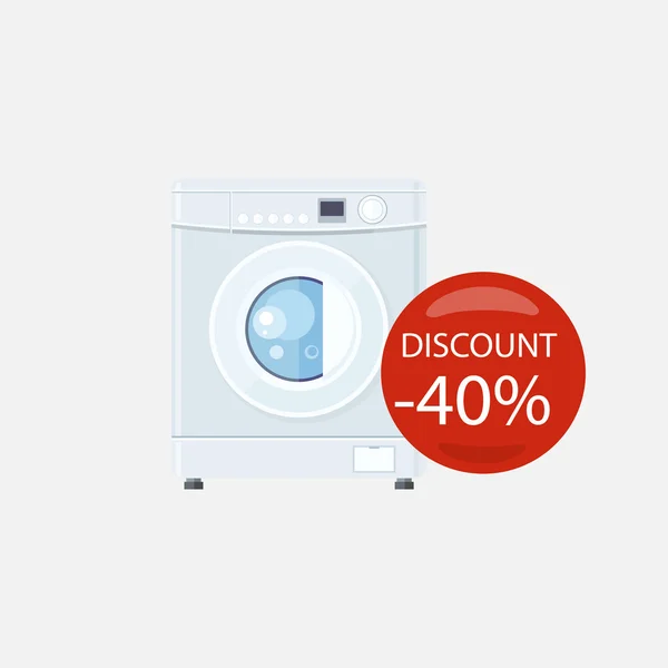 Venda de eletrodomésticos Máquina de lavar roupa — Vetor de Stock