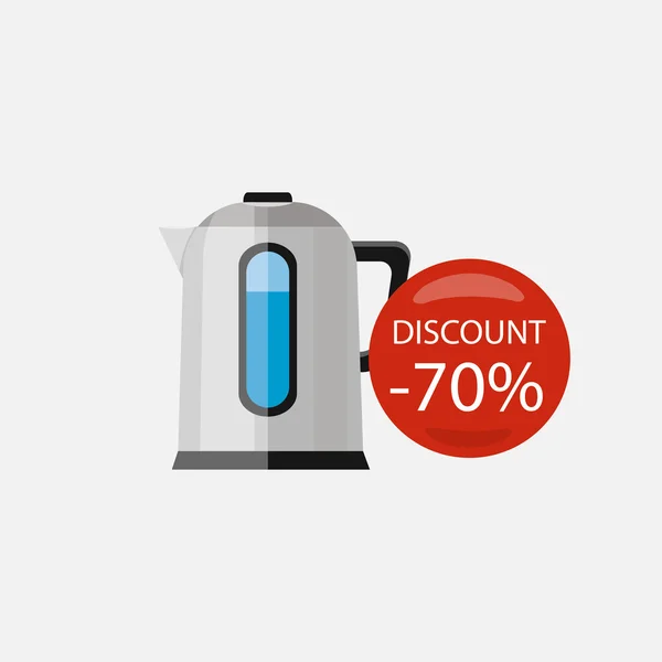 Sale of Household Appliances Electric Kettle — ストックベクタ