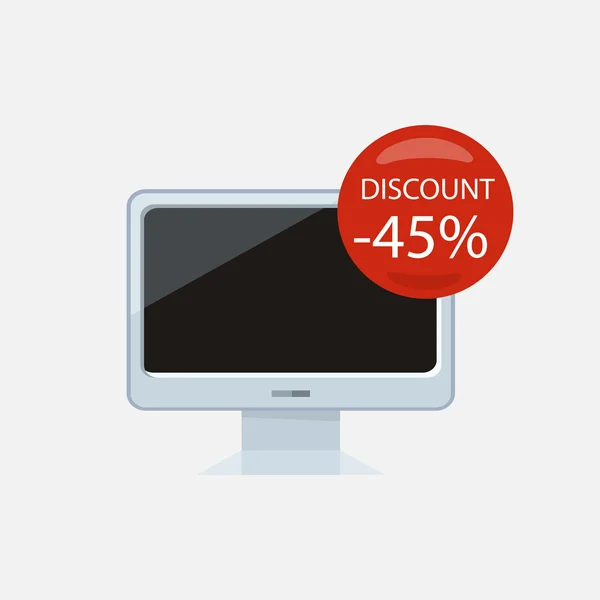 Sale of Household Appliances Computer Monitor — Stockvector