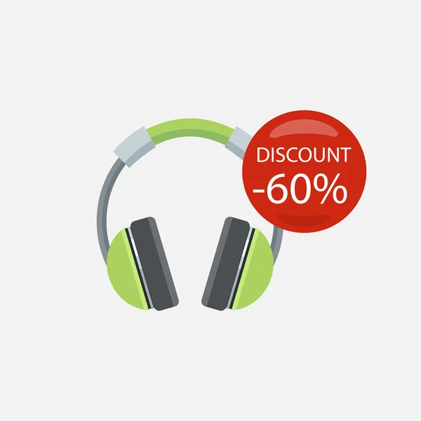 Sale of Household Appliances Headphones — Stock Vector