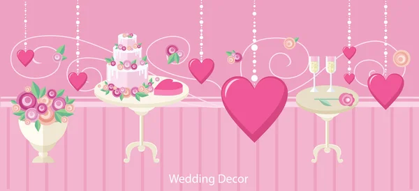 Wedding decor fashion interior — Stock vektor