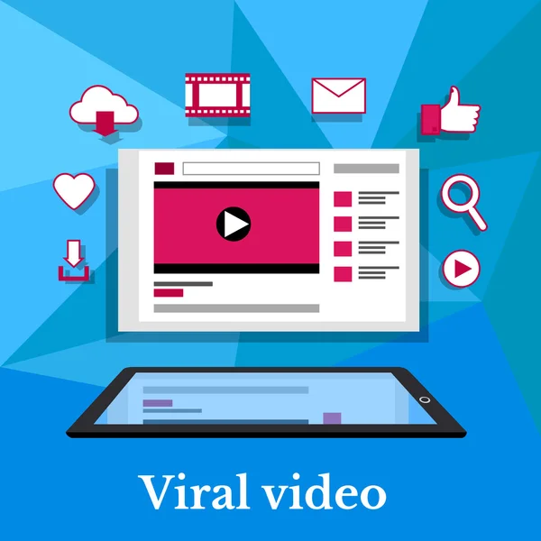Viral Video Banner Flat Design — Stockvector