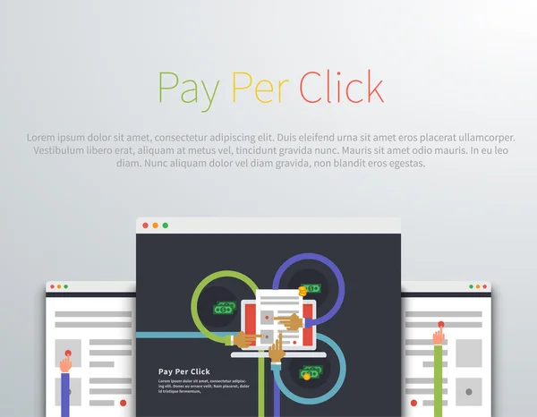 Pay Per Click Design Concept Style — Image vectorielle