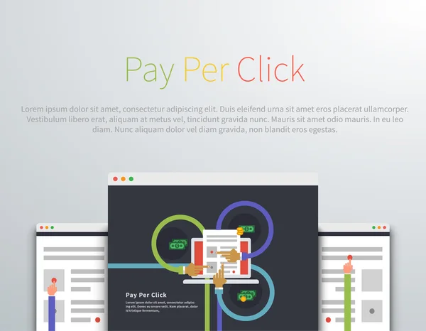Estilo de concepto de diseño de pago por clic — Archivo Imágenes Vectoriales