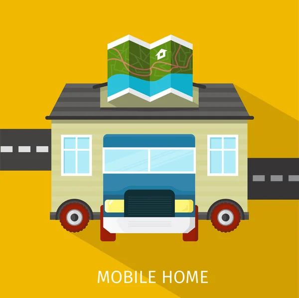 Bandiera di design piatto della casa mobile — Vettoriale Stock