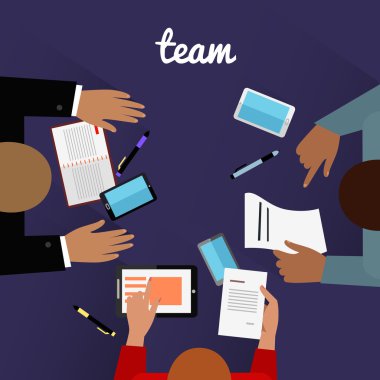Workspace Team Design Flat Concept