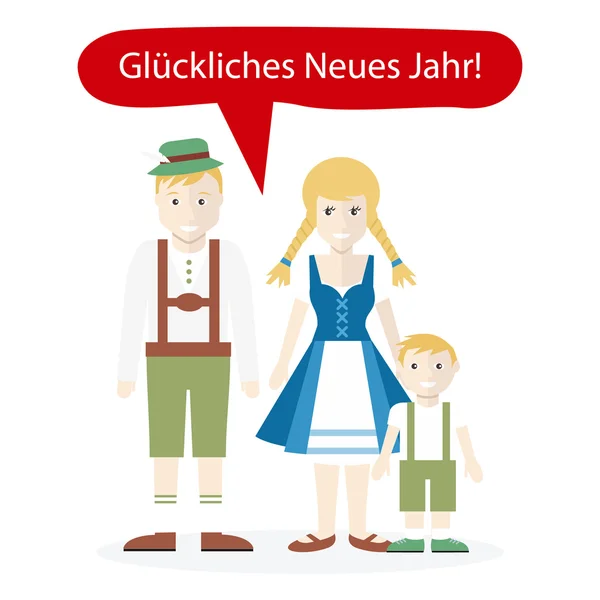 Allemands Personnes Félicitations Bonne année — Image vectorielle