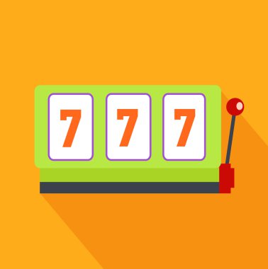 Slot Machine Flat Design on Background