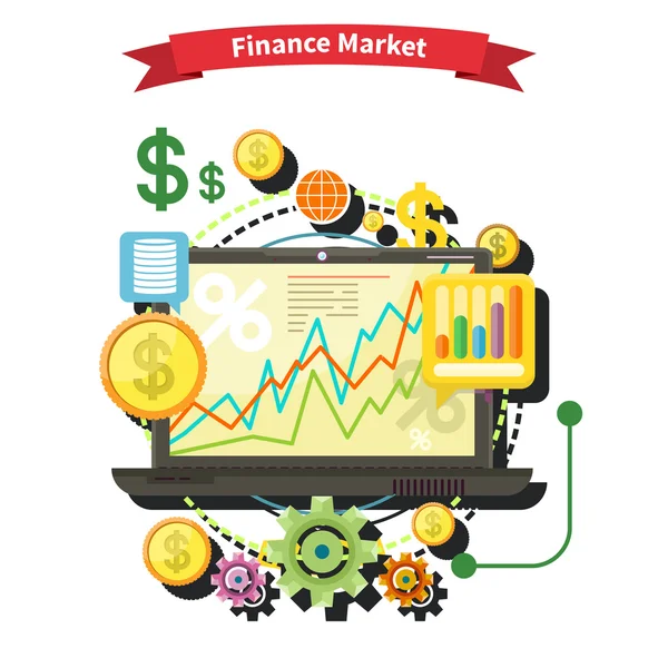 Concepto de mercado financiero — Vector de stock