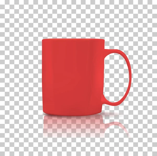 Conjunto de copo ou caneca cor vermelha —  Vetores de Stock