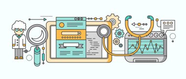 Analytics Statistics SEO. Video Marketing Concept